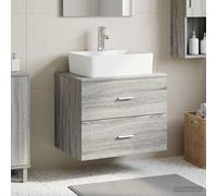 vidaXL Mobile da Bagno da Muro Sonoma grigio 62,5 x 44,5 x 50 cm, Mobile da bagno moderno, armadietto sospeso, legno ingegnerizzato, soluzione minimale, scaffali ordinati