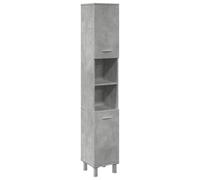 vidaXL Mobile da bagno Grigio cemento 30x30x179 cm Legno multistrato