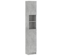 vidaXL Mobile da Bagno Grigio Cemento 32x25,5x190 cm Legno Ingegnerizzato