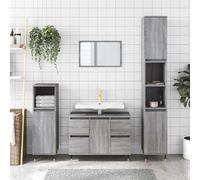vidaXL Mobile da Bagno Grigio Sonoma 80x33x60 cm in Legno Multistrato
