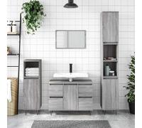 vidaXL Mobile da Bagno Grigio Sonoma 80x33x60 cm in Legno Multistrato
