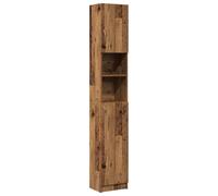vidaXL Mobile da Bagno Legno Antico 32x25,5x190 cm in Truciolato, armadietto da Bagno, portaoggetti da Bagno, Mobile da Toilette, Arredamento da Bagno