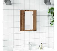 vidaXL Mobile da Bagno Legno Antico 40x12x45cm in Legno Multistrato, Mobile a Specchio da Bagno, Mobile da Bagno, Mobile con LED