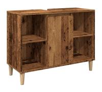 vidaXL Mobile da Bagno Legno Antico 80x33x60 cm in Legno Multistrato, armadietto da Bagno, Mobile da Toilette, portaoggetti da Bagno