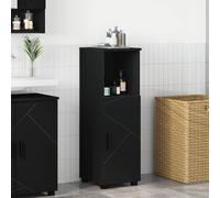 vidaXL Mobile da Bagno Nero 30 x 35 x 95 cm Legno Multistrato, Mobile da Bagno Elegante, Ripiani rettangolari, Ottima Soluzione di stoccaggio, Design Moderno, unità per Prodotti