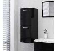 vidaXL Mobile da Bagno Nero 30x30x80 cm in Legno Multistrato