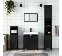 vidaXL Mobile da Bagno Nero 58x33x60 cm in Legno Multistrato