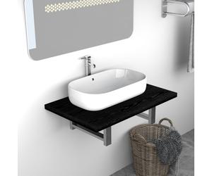 vidaXL Mobile da Bagno Nero 60x40x16,3 cm