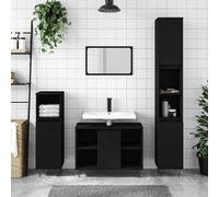 vidaXL Mobile da Bagno Nero 80x33x60 cm in Legno Multistrato