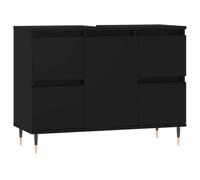 vidaXL Mobile da Bagno Nero 80x33x60 cm in Legno Multistrato