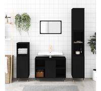 vidaXL Mobile da Bagno Nero 80x33x60 cm in Legno Multistrato