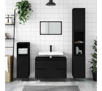 vidaXL Mobile da Bagno Nero 80x33x60 cm in Legno Multistrato