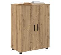 vidaXL Armadio da bagno indipendente rovere Artisan 60 x 35 x 80 cm con ante ad angolo, maniglie nere, facile da montare, montaggio a parete incluso, design moderno e salvaspazio. Facile da pulire.