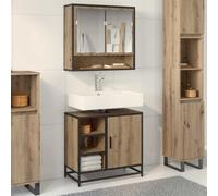 vidaXL Mobile da Bagno Rovere artigianale 65 x 33 x 60 cm
