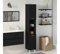 vidaXL Mobile da Bagno Nero Rovere 30x30x179 cm in Legno ingegnerizzato