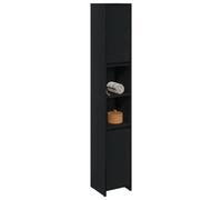 vidaXL Armadietto da bagno alto con ripiani integrati – Rovere nero, legno ingegnerizzato, 45 cm
