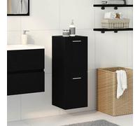 vidaXL Mobile da Bagno Rovere Nero 30 x 30 x 80 cm Legno multistrato