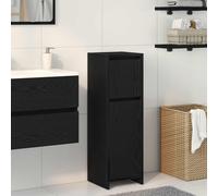 vidaXL Mobile da bagno Moderno in rovere nero 3 scomparti legno ingegnerizzato 30x30x95 cm