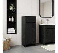 vidaXL Mobile da Bagno Rovere Nero 35 x 36,5 x 85 cm