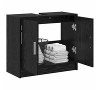 vidaXL Mobile da Bagno Rovere Nero 63 x 29 x 55 cm Legno Multistrato, Mobiletto Bagno Elegante, Risparmio di Spazio, armadietto in Legno Resistente, Stile Minimal Moderno