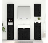 vidaXL Mobile da Bagno Rovere Nero 64,5 x 33,5 x 59 cm