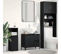 vidaXL Mobile da Bagno Rovere Nero 65 x 33 x 60 cm