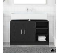 vidaXL Armadio Lavabo Rovere Nero 90x29x55 cm Legno Ingegnerizzato