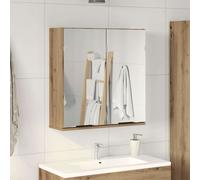 vidaXL Mobile da Bagno Specchio Rovere Artigianale Legno Multistrato