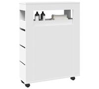 vidaXL Mobile da Bagno Stretto con Ruote Bianco in Truciolato