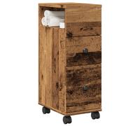 vidaXL Mobile da Bagno Stretto con Ruote Legno Vecchio in Truciolato