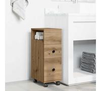 vidaXL Mobile da Bagno Stretto con Ruote Rovere Artigianale Truciolato