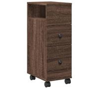 vidaXL Mobile da Bagno Stretto con Ruote Rovere Marrone in Truciolato