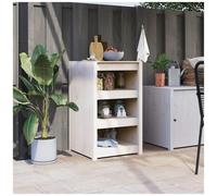 Mobile da Cucina da Esterno Bianco 55x55x92 cm Legno Massello di Pino