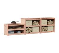 vidaXL Mobile da cucina da esterno MEPPEL 3 pz Bianco