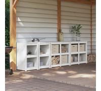 vidaXL Mobile da cucina da esterno MEPPEL 4 pz Bianco