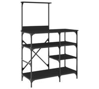 vidaXL Mobile da Cucina Nero 90x40x132 cm Legno Multistrato e Metallo