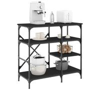 vidaXL Mobile da Cucina Nero 90x40x84 cm Legno Multistrato e Metallo
