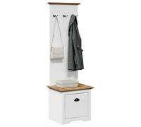 vidaXL Mobile da Ingresso con Ganci BODO Bianco e Marrone 50x40x157 cm