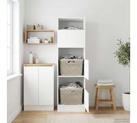 vidaXL Mobile da lavanderia con archiviazione Bianco 50 x 68 x 162 cm