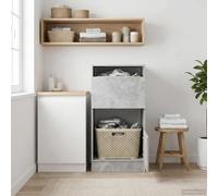 vidaXL Mobile da lavanderia con porta Calcestruzzo 50 x 68 x 102 cm