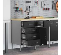 Mobile da lavoro con blocco 2 pz Nero e Grigio 100 x 55 x 85 cm
