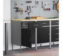 Mobile da lavoro con blocco 2 pz Nero e Grigio 100 x 55 x 85 cm