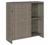vidaXL Mobile da Stoccaggio in Rattan Moderno | Grigio Uso Interno/Esterno Ampia Mensola Finitura Contemporanea Opaca Mobili da Buffet Esposizione Mensole Eleganti Organizzativa