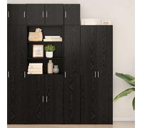 vidaXL Cabinet Slim Storage Nero Rovere 30x42.5x225 cm Materiale Legno