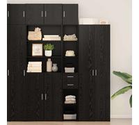 vidaXL Mobile da Storage Slim Rovere nero 30 x 42.5 x 225 cm