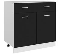 VIDAXL - Mobile Inferiore Cassetto Lyon Nero 80x46x81,5 cm