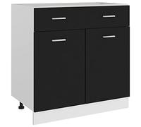 vidaXL Mobile Inferiore Cassetto Nero 80x46x81,5 cm Legno Multistrato