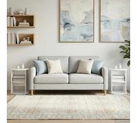 vidaXL Mobile laterale 2 pz Bianco Lucido Ø40 x 50 cm