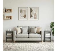 vidaXL Mobile laterale 2 pz Grigio Cemento Ø40 x 50 cm