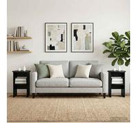 vidaXL Mobile laterale 2 pz Nero Ø40 x 50 cm Legno ingegnerizzato